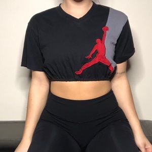 red jordan crop top